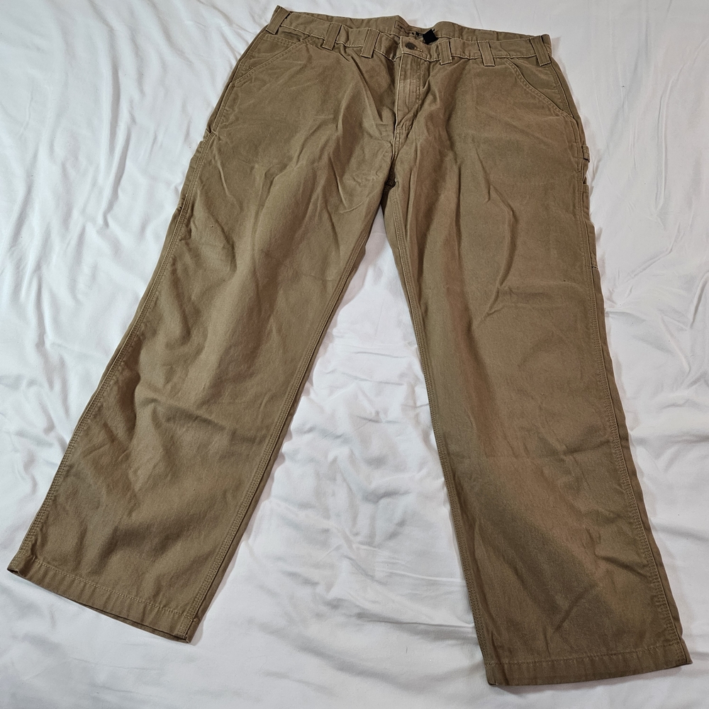 Carhartt Rugged Flex Relaxed Fit Canvas Work Pant Men's 44 x 30 Khaki Brown